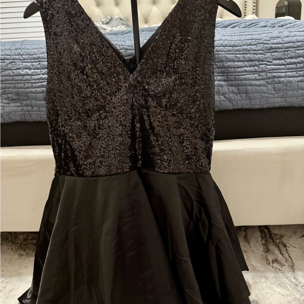Black Sequin Sleeveless Dress